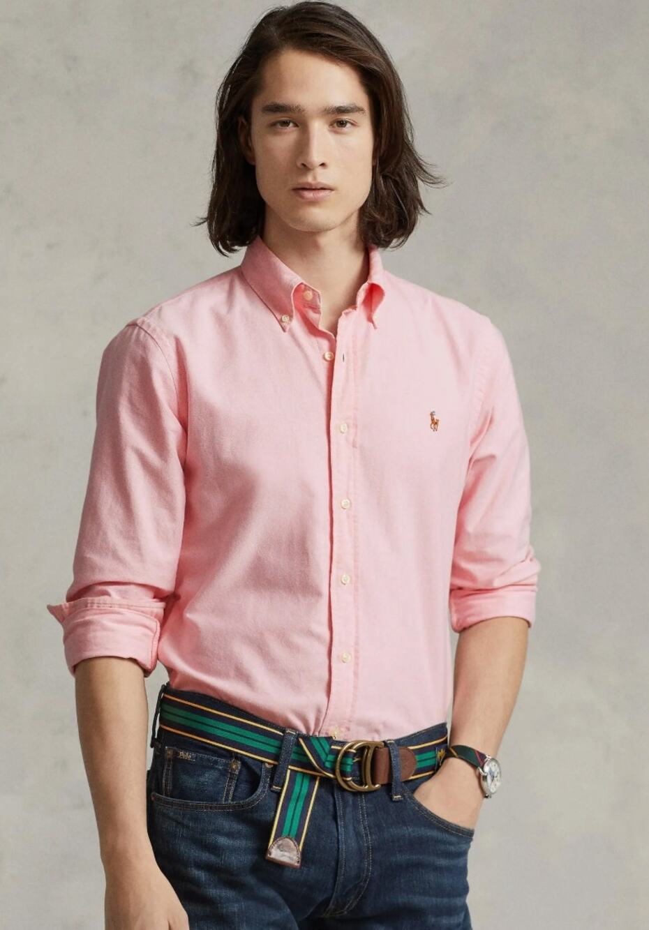 Polo Ralph Lauren Men’s Custom Fit Oxford Button-Down Shirt – Pink – Size M